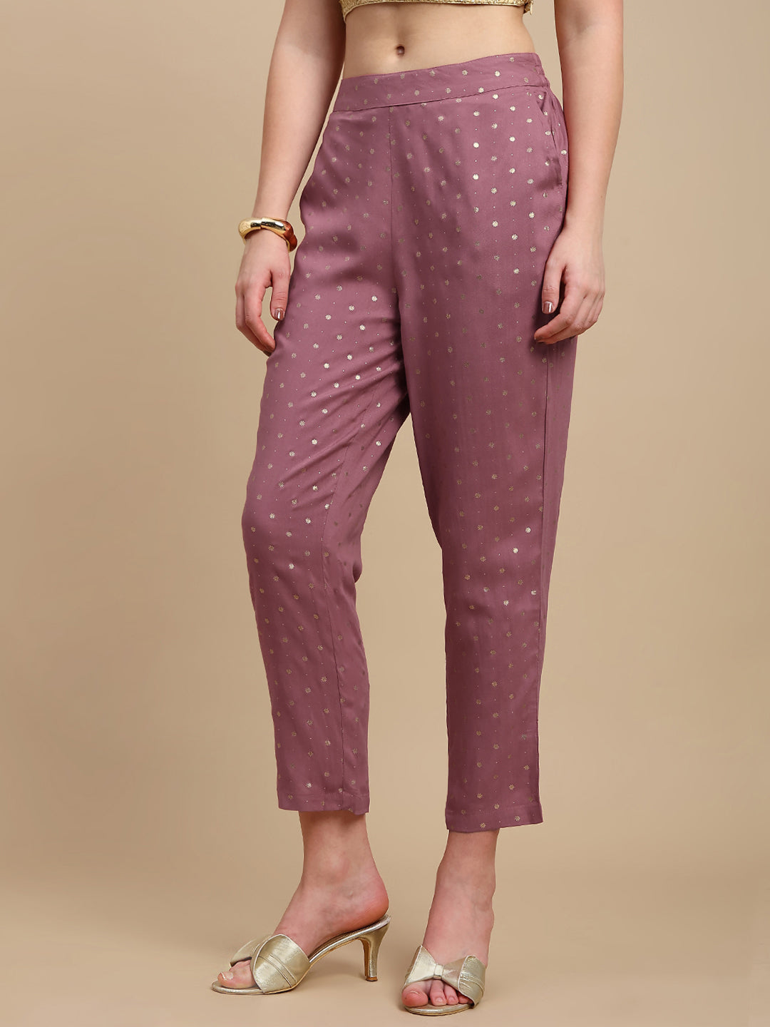 De Moza Women Festive Pants Dusty Pink - De Moza