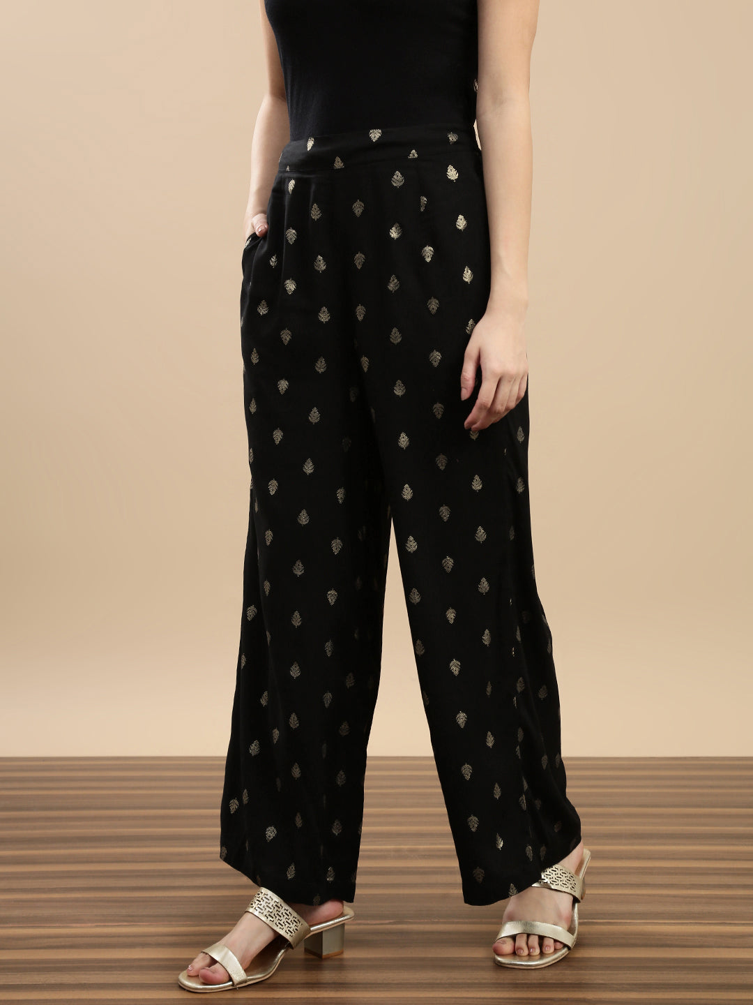 De Moza Women Festive Palazzo Black