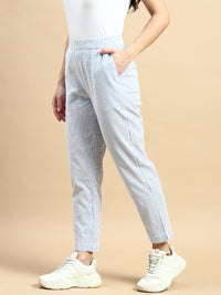 Cigarette Pant Stripped-Blue - De Moza