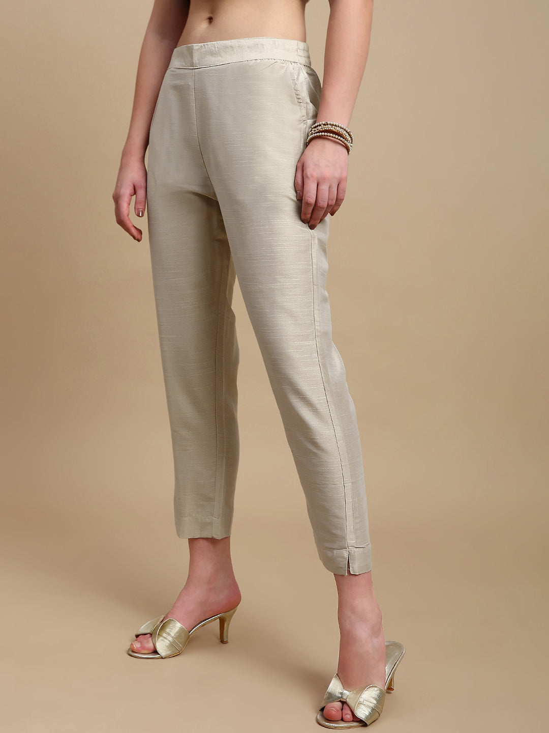 De Moza Women Casual Pants Ecru - De Moza