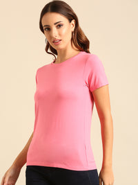 T-Shirt Regular Sleeve-Rani Pink - De Moza