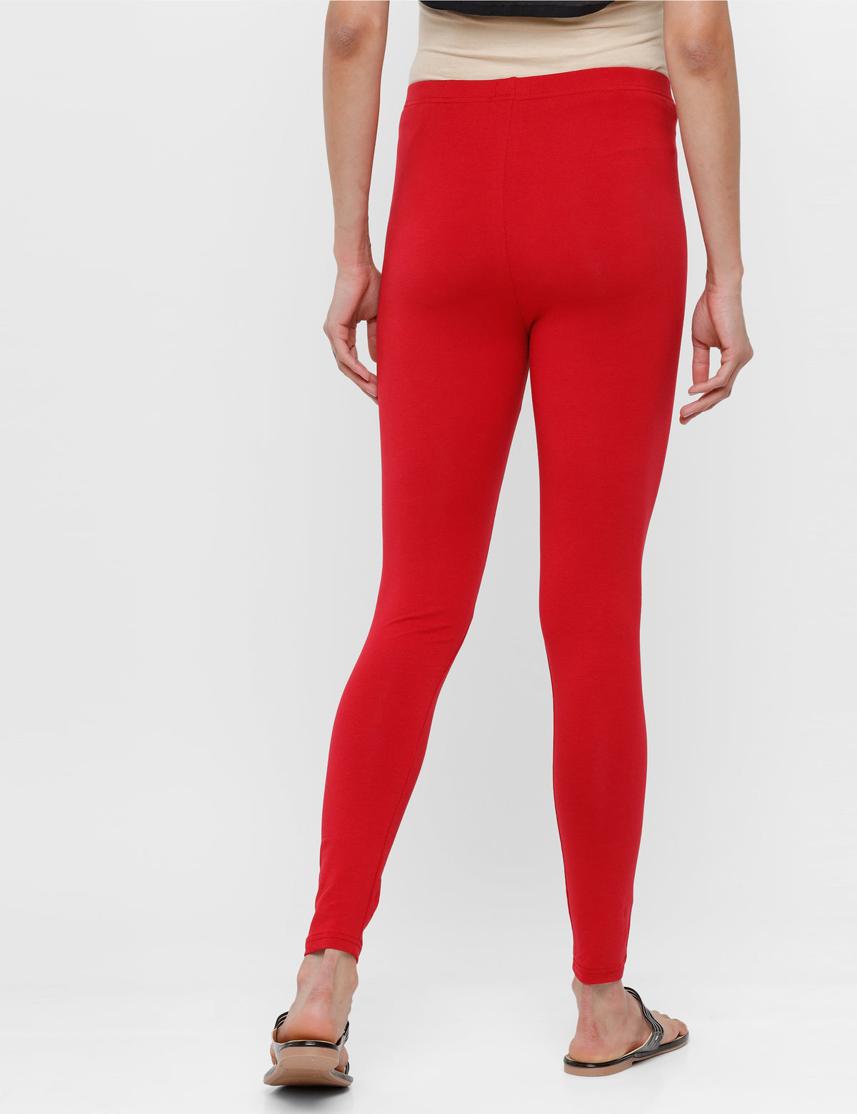 Ankle Length Leggings Cotton-True Red - De Moza