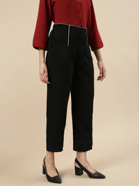 Pleated Pants-Black