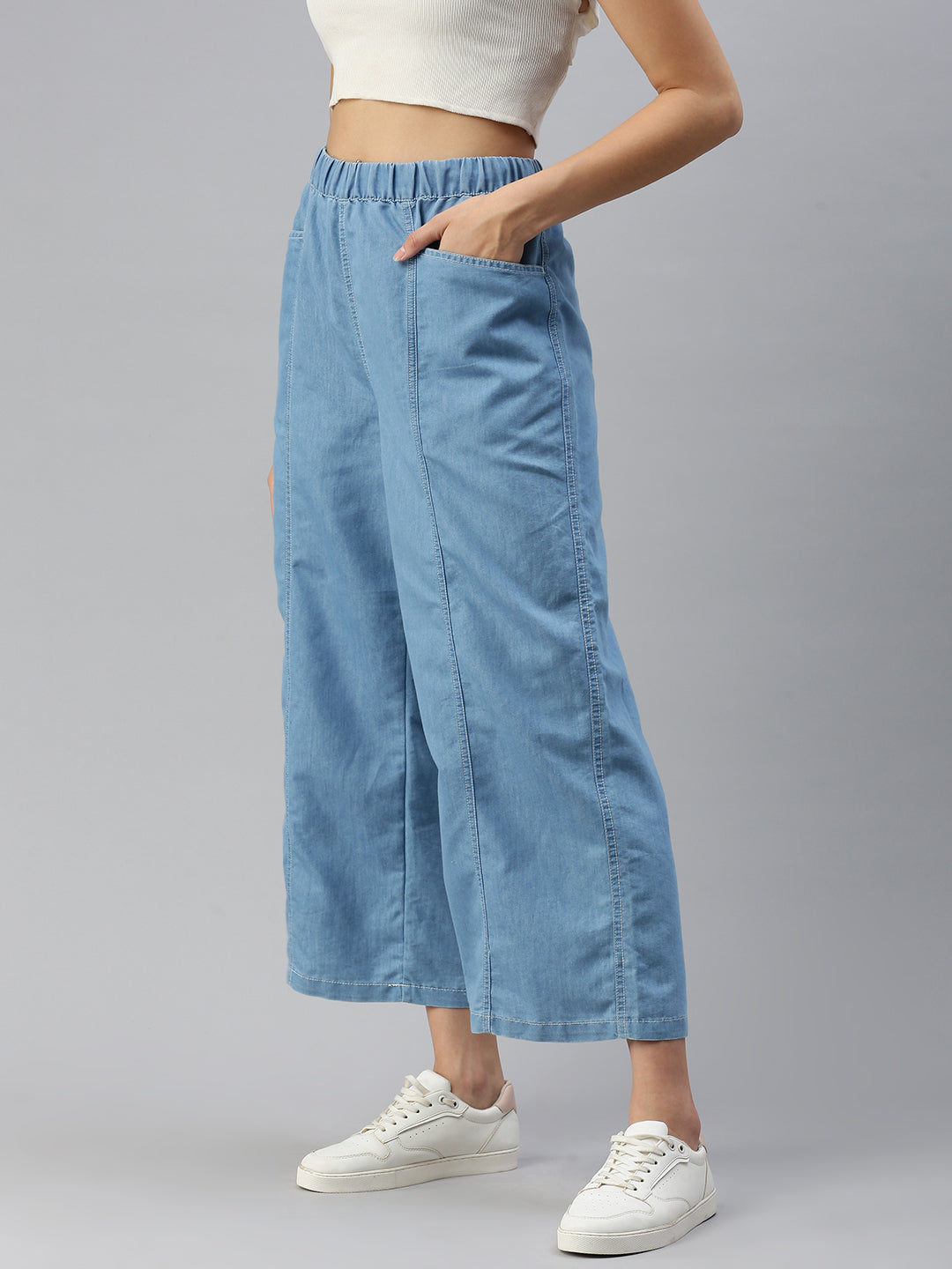 De Moza Women Culottes Ice Blue