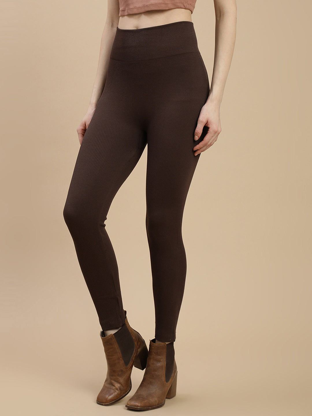 De Moza Women Winter Leggings Brown