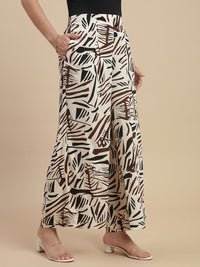 De Moza Women Casual Palazzo Offwhite - De Moza