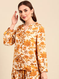 Top Floral Print-Yellow - De Moza