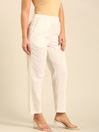 Printed Straight Pant-Offwhite - De Moza