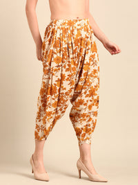 Harem Pant Floral Print-Yellow - De Moza