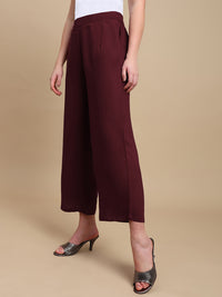 De Moza Women Festive Palazzo Maroon - De Moza