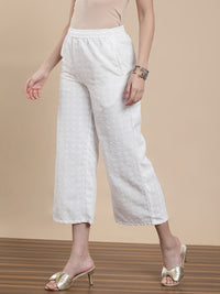 De Moza Women Casual Palazzo White