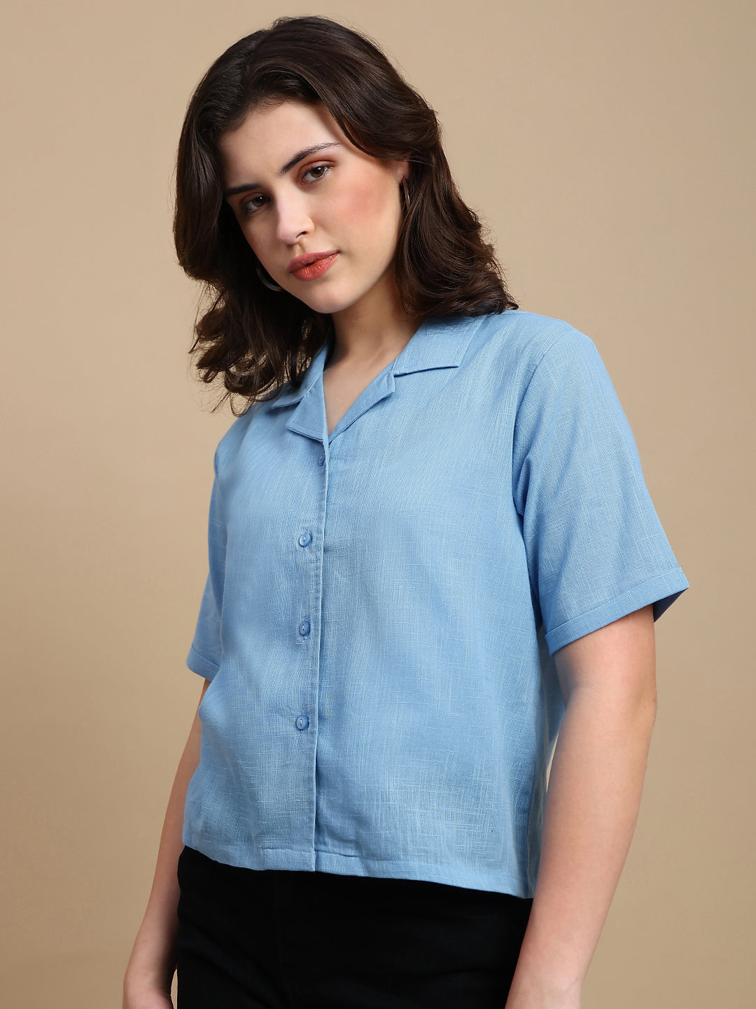 De Moza Women Casual Top Blue