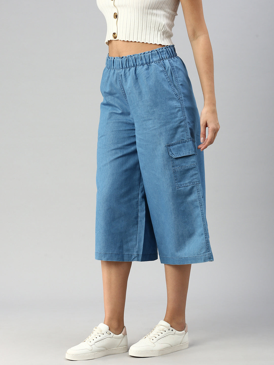 De Moza Women Culottes Light Blue