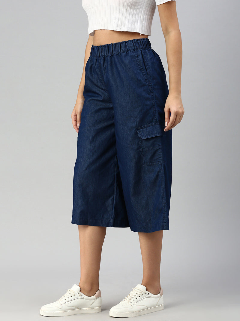 De Moza Women Culottes Dark Blue