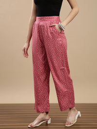 De Moza Women Casual Palazzo Dark Pink