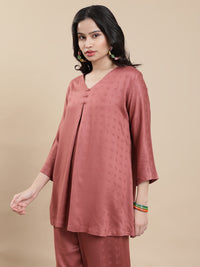 De Moza Women Co-ords with Pack of Top & Palazzo Dark Peach