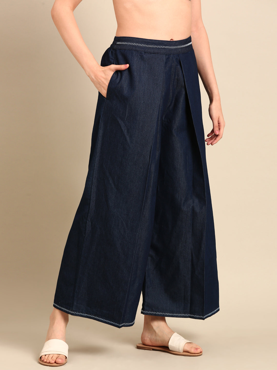 Palazzo-Dark Wash - De Moza
