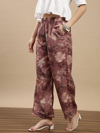 De Moza Women Casual Palazzo Dark Coral