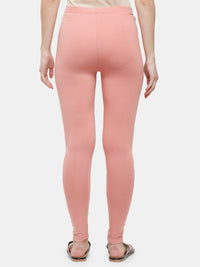 De Moza Ladies Ankle Length Leggings Solid Cotton Light Peach