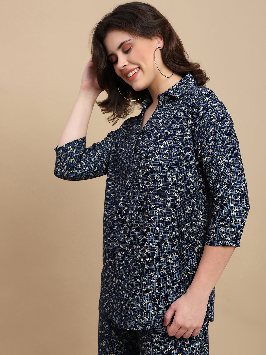 De Moza Women Festive Top Navy Blue - De Moza