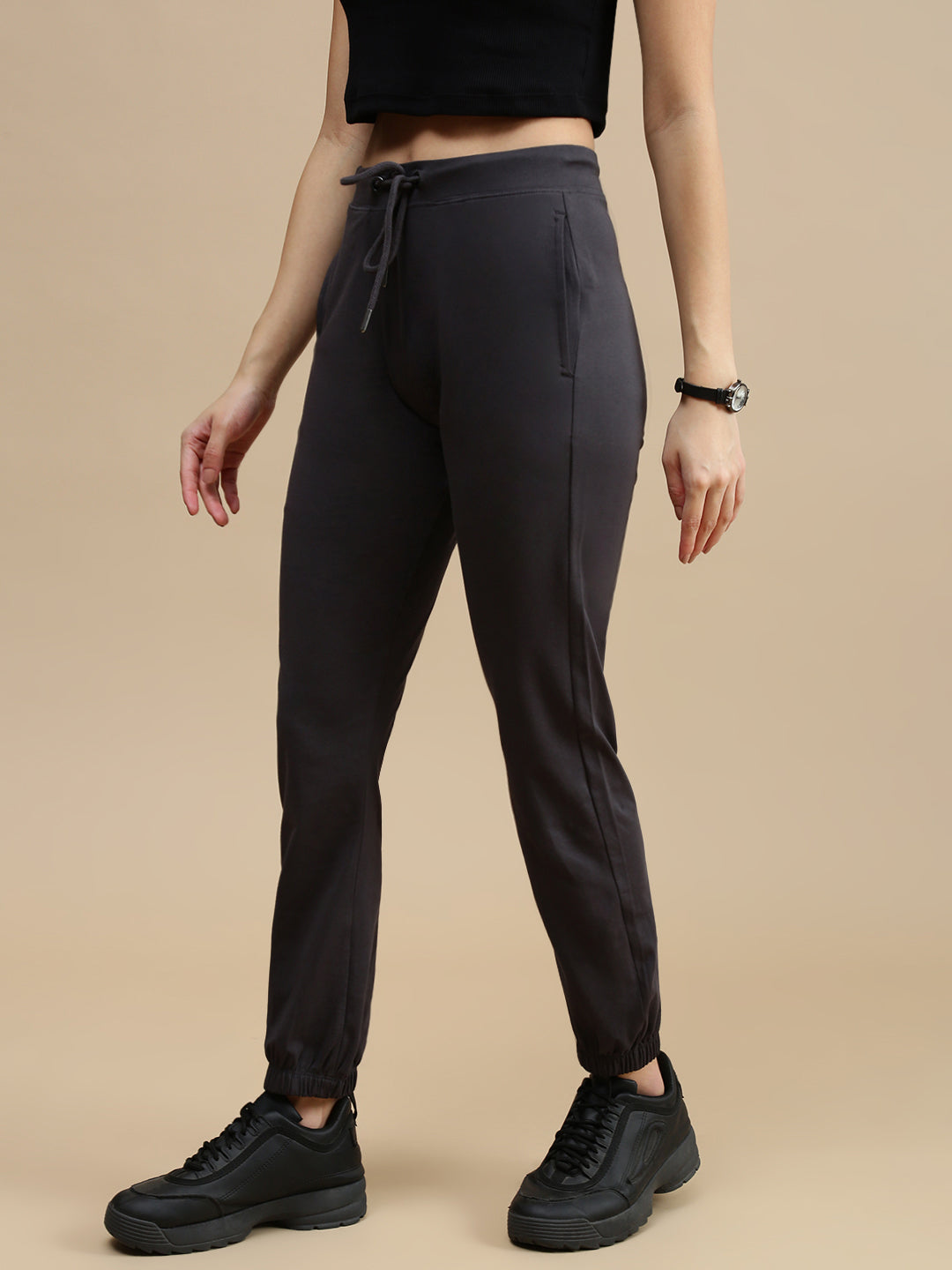 De Moza Women Casual Jogger Dark Grey