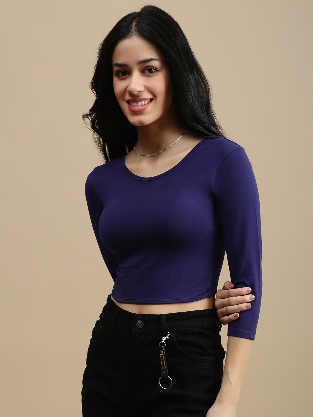 De Moza Women Athleisure Top Navy Blue