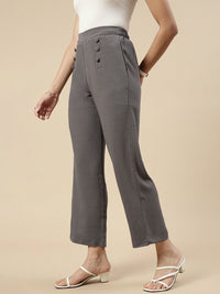 Casual Straight Pant-Grey
