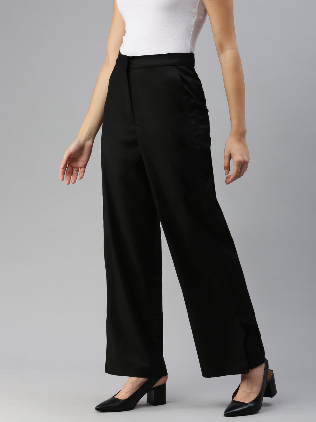 De Moza Women Formal Pant Black