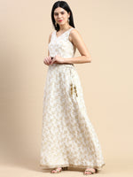 De Moza Women Skirt Bottom Polyester Offwhite - De Moza