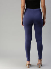 Ankle Length Leggings-Indigo Blue - De Moza