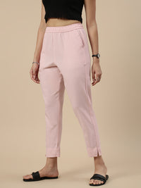 Casual Straight Pant-Baby Pink