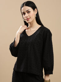 De Moza Women Casual Top Black
