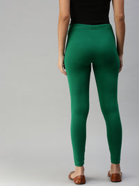 Ankle Length Leggings Cotton-Green - De Moza