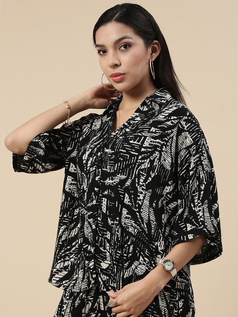 Co-ord Set (Top & Palazzo) - Black