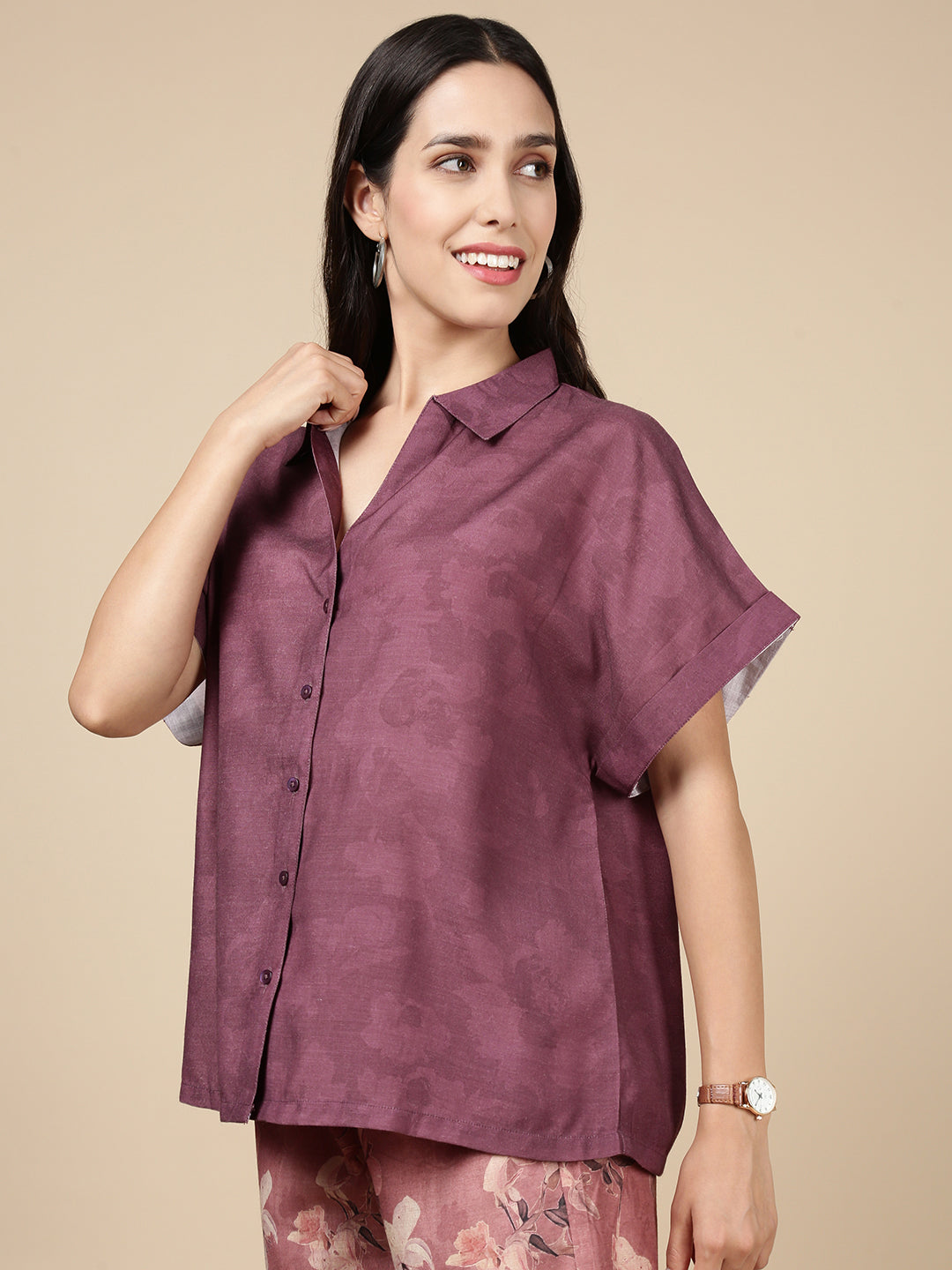 De Moza Women's Casual Top Dusty Pink - De Moza