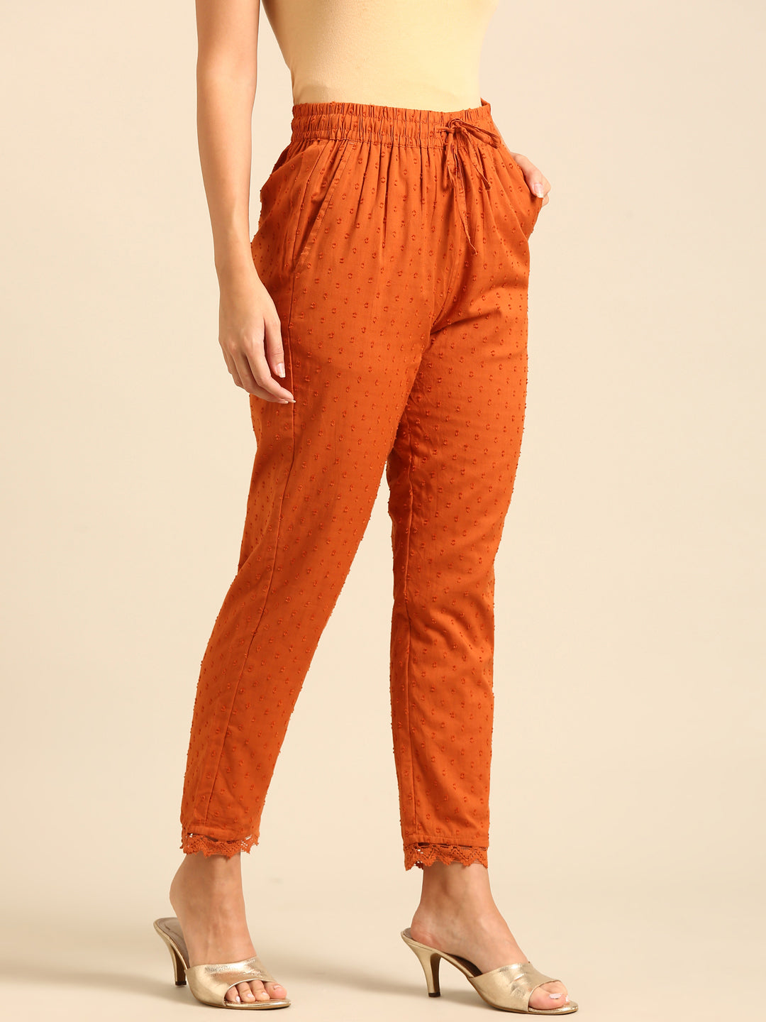 Straight Pant-Flame Orange - De Moza
