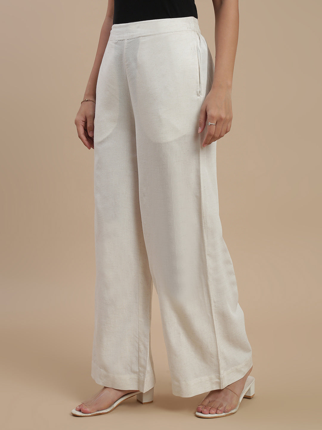 De Moza Women Casual Palazzo Natural - De Moza