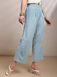 De Moza Women Casual Pants Ice Blue - De Moza
