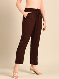 Straight Pant-Dark Brown - De Moza