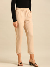 Straight Pant-Beige - De Moza