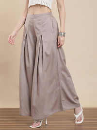 De Moza Women Casual Palazzo Taupe