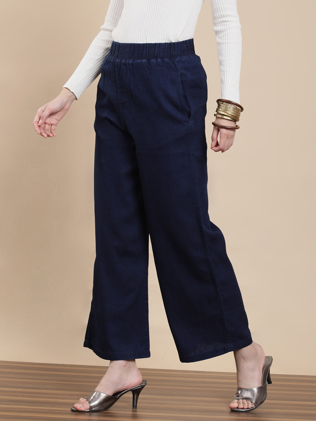 De Moza Women Casual Palazzo Rinse