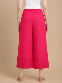 De Moza Women Woven Viscose Relaxed Fit Culottes with Functional Pockets Pink - De Moza