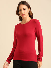 T-Shirt Long Sleeve-Wine - De Moza