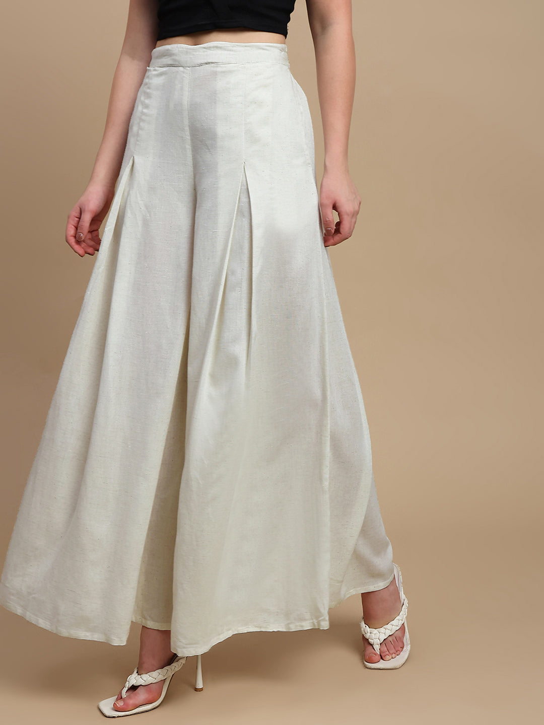 De Moza Women Casual Palazzo Natural - De Moza