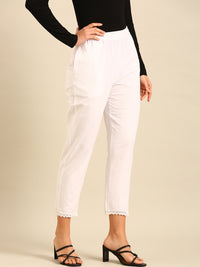 Straight Pant-White - De Moza