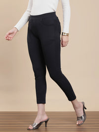 De Moza Women Casual Jegging Navy Blue