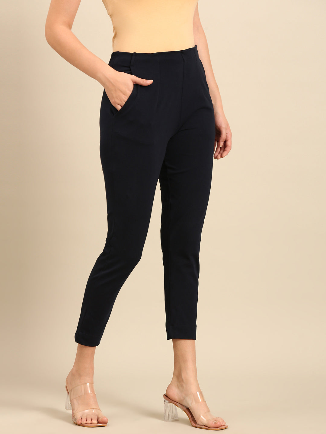 Super Stretch Kurti Pant-Navy - De Moza