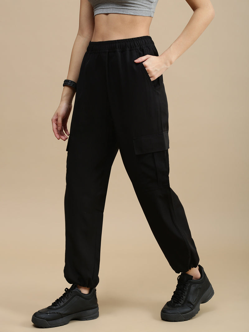 De Moza Women Casual Pants Black
