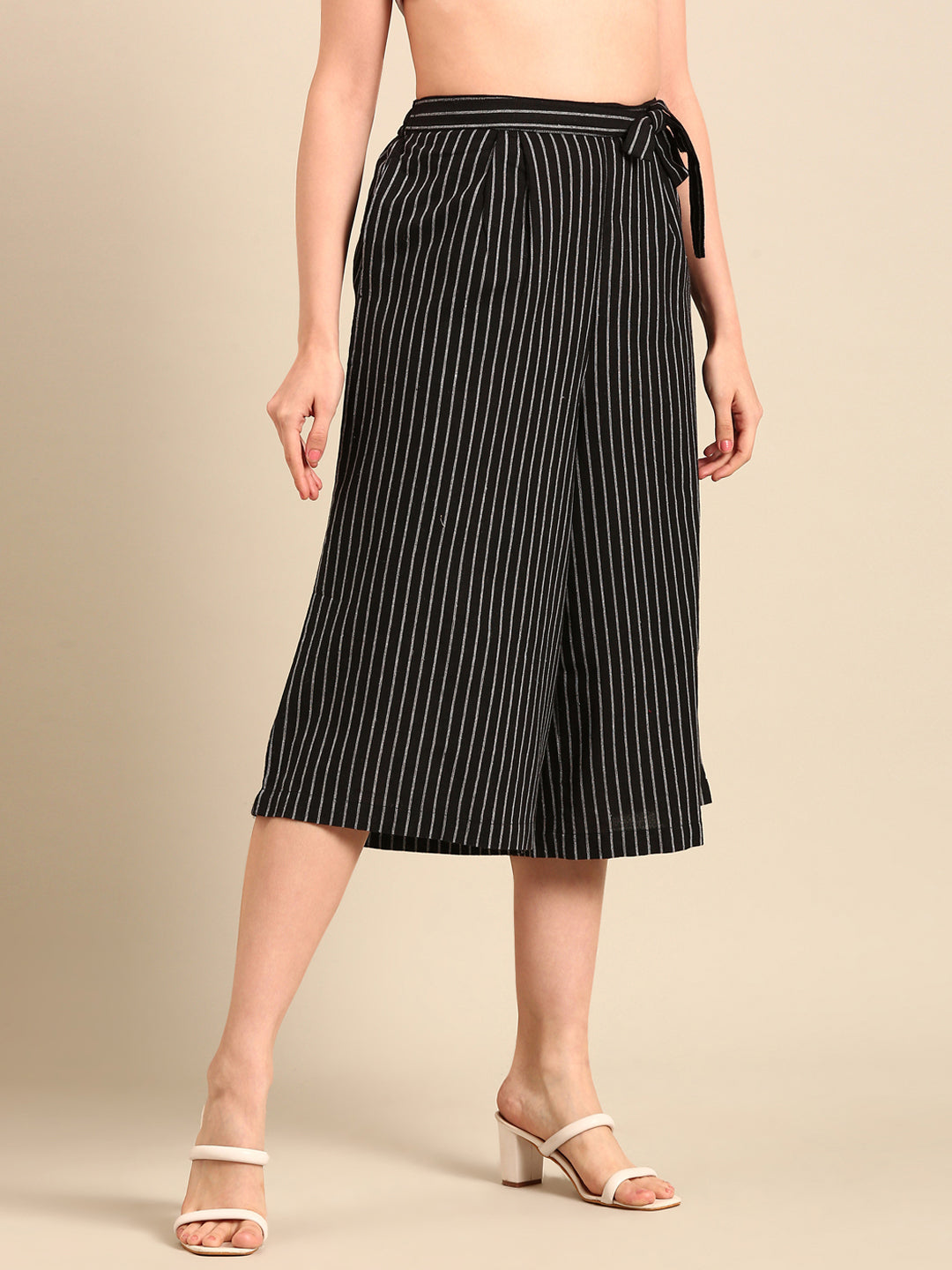 Culottes Stripped-Black - De Moza